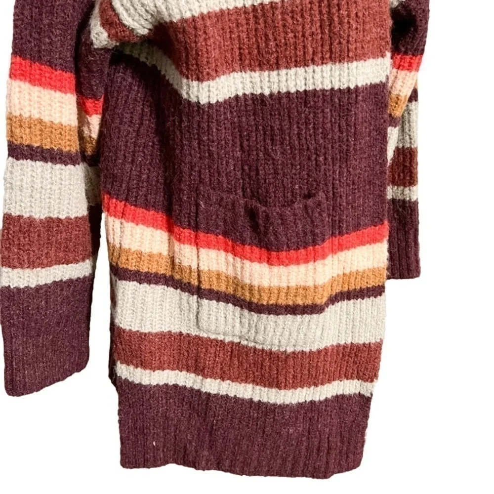 A New Day Oversized Multicolor Red Blended Content Stripe Sweater Women’s Size L